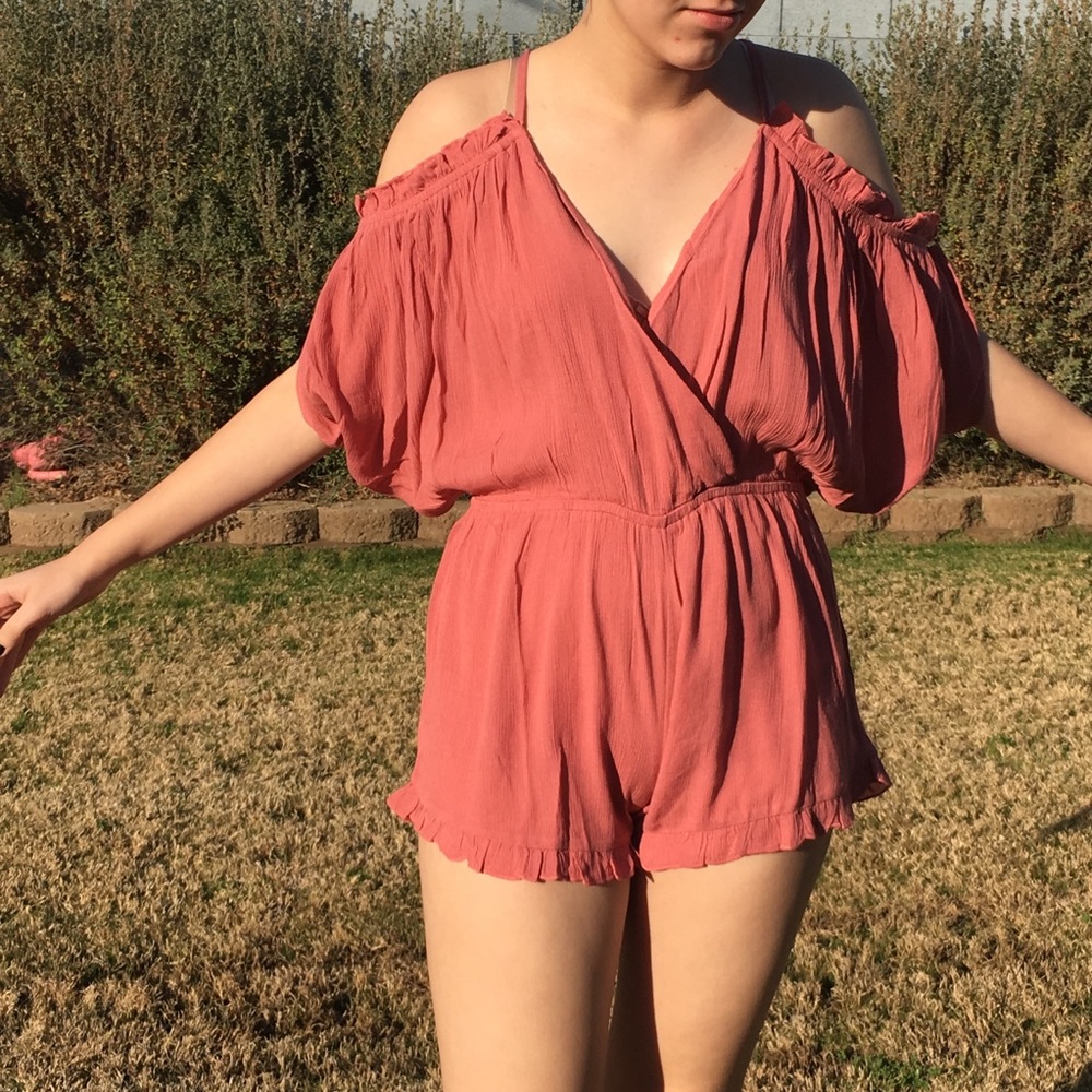 Topshop dusty rose color romper nwot size 4/6 - Picture 2 of 6